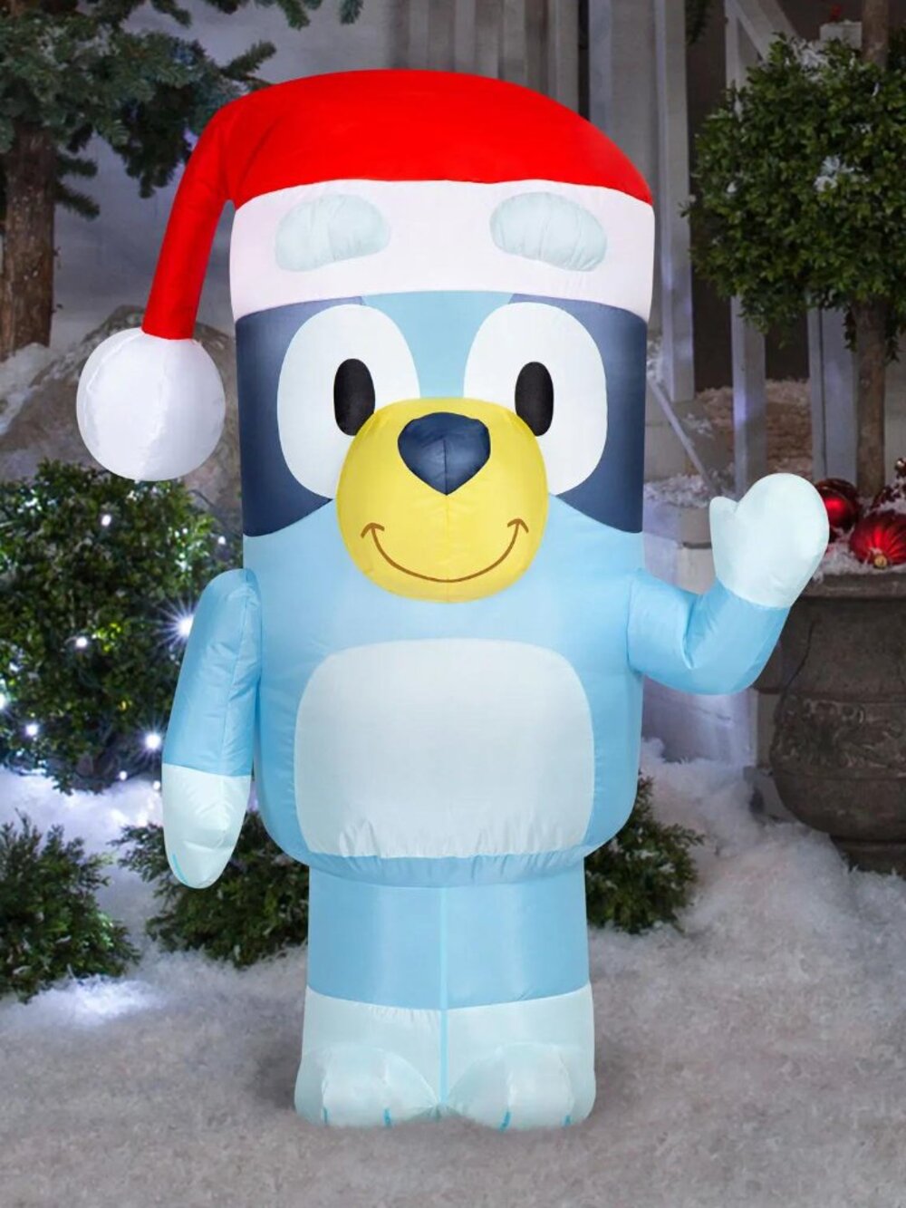 Self-Inflate BLUEY Santa Hat Light Up Yard Decoration - NEW NIB